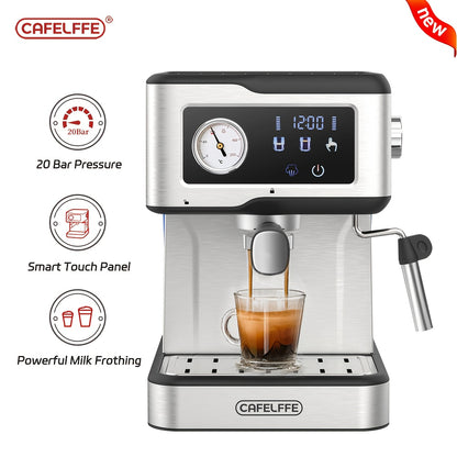 CAFELFFE Espresso Coffee Machine with Milk Frother And Steamer, Espresso Machine with 20 Bar Pump Pressure, Espresso Machine with LCD Touch Screen for The Barista At Home Or Latte Cappuccino Masch