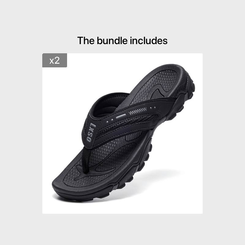 Men's Flip Flops, Outdoor Beach Thong Sandals, Arch Support Athletic Slides, Casual Lightweight Anti-skid Slippers