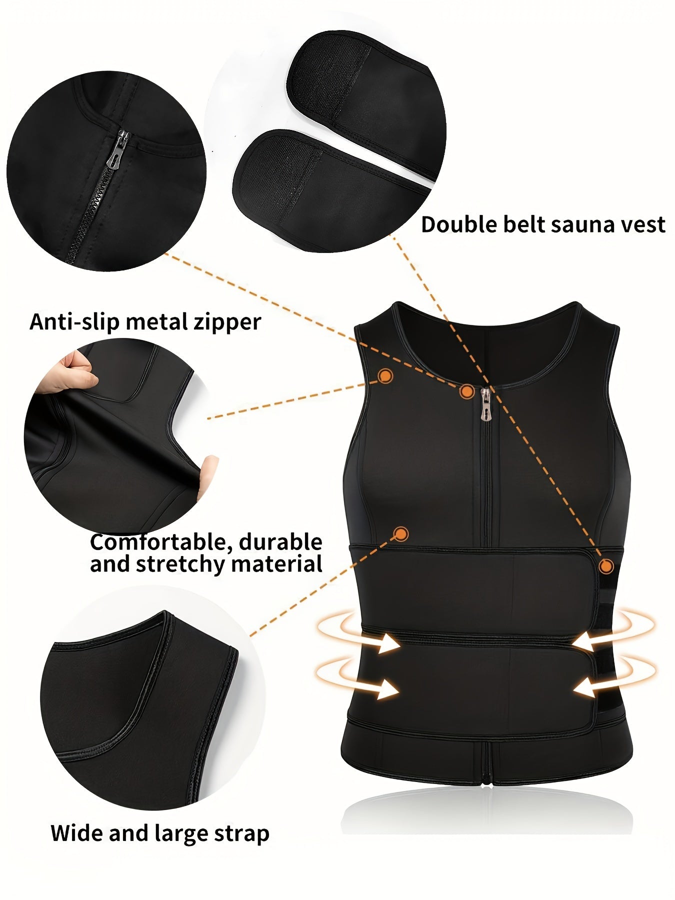 Sauna Double Belt Vest Male Sports Vest Gym Shirt Neoprene Suddenly And Violently Sweat Suit