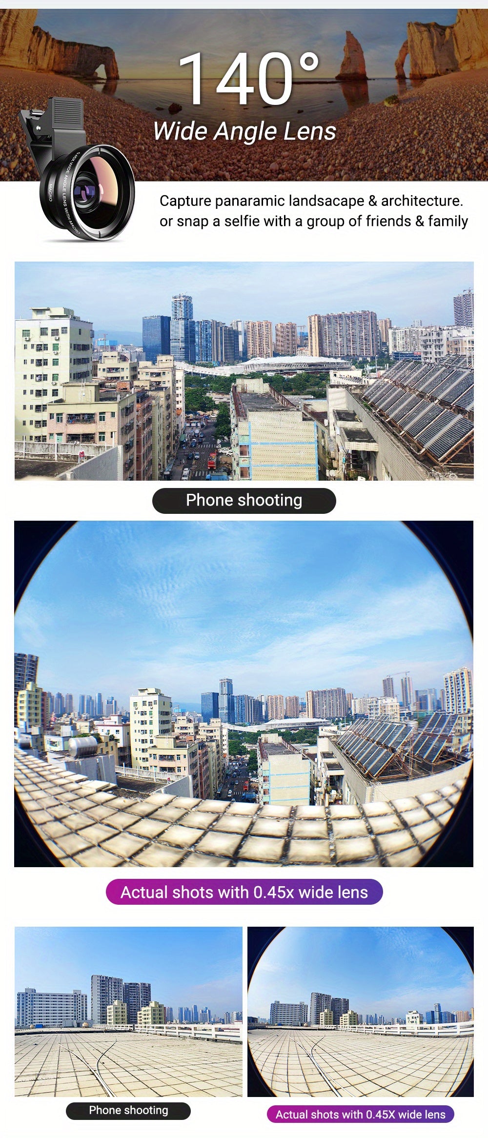 Boost Your Smartphone Photography with APEXEL's 0.45x HD 37MM Wide Angle Lens & 12.5x Super Macro Lens Kit!