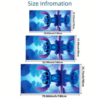 1pc Stitch Microfiber Beach Towel - Quick-Dry, Extra-Large, Ultra-Absorbent & Windproof with Vibrant Cartoon Design, Ideal for Beach, Travel, Camping & Vacation, 260gsm, Contemporary Style, Stitch Room Decor