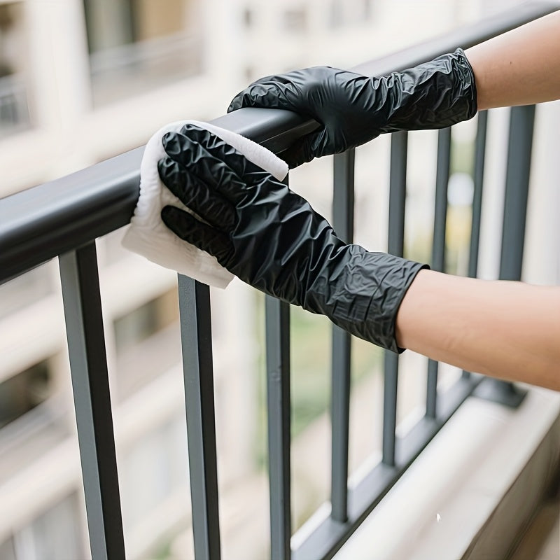 100pcs Black Nitrile Disposable Gloves, Suitable for Home Cleaning, Tattooing, Nail Care, Household, Salon Use, Waterproof Disposable Gloves, Left and Right Hand Universal