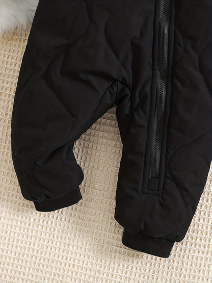 Infant Hooded Thick Romper Long Sleeve Zipper Thermal Jumpsuit, Babies & Kids Coat