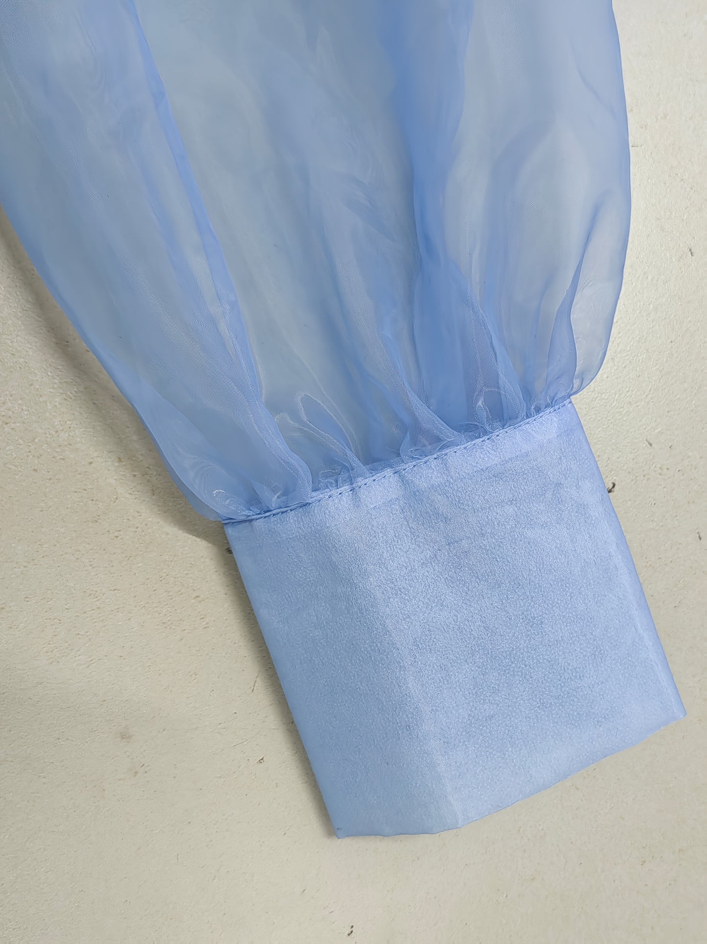 Elegant Plus Size Women'S Blouse with Sexy Bow Collar, Bubble Sleeves, and Pearl Accents - Chic Solid Color Non-Stretch Fabric for All Seasons, Plus Size Blouses