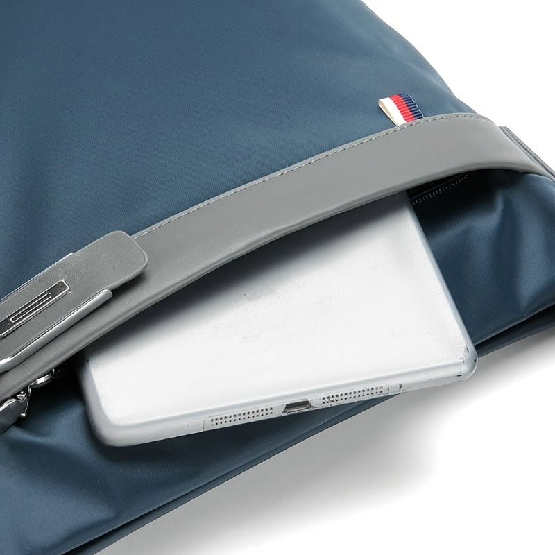 Men's High Quality Oxford Fabric Crossbody Backpack - Lightweight Large Capacity with Adjustable Strap, Multiple Compartments & Zippered Pocket, Navy Blue & Black for Business, Travel, Commuting - Stylish Durable Casual Work