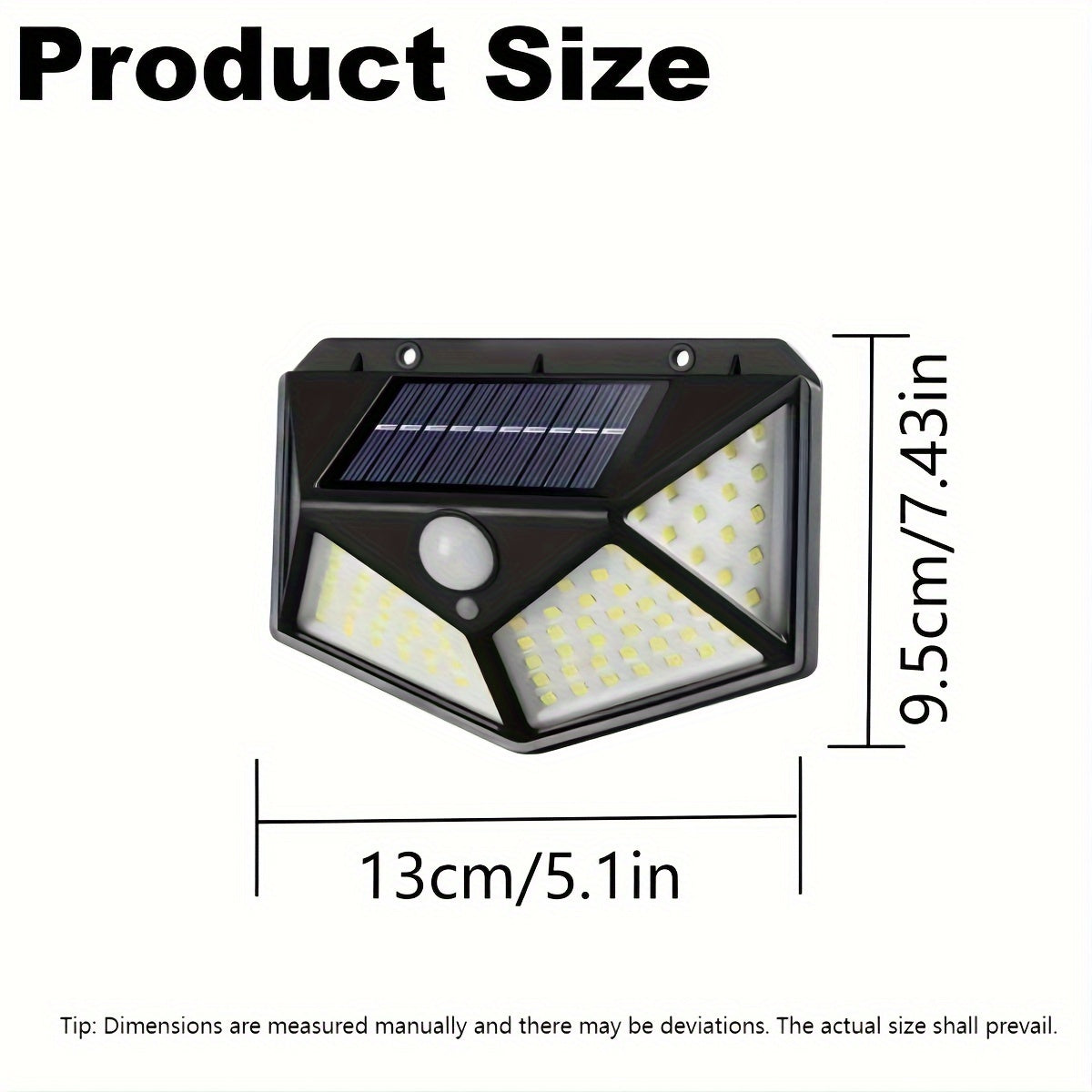 4packs Solar Wall Lights 100 LED Super Energy Saving Lights, Motion Sensor Security Lights, 270° Range Lighting Outdoor Wall Lights, With 3 Modes For Yard Garden Patio Courtyard Fences Driveway Pathway
