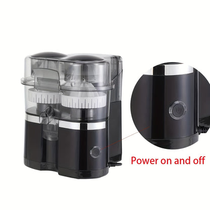 Copo de sumo portátil, espremedor doméstico de duas cabeças, espremedor multifuncional com separação de polpa, grande capacidade, material ABS, separador de polpa silencioso, ideal para viagens, leve e perfeito para cozinhas pequenas.