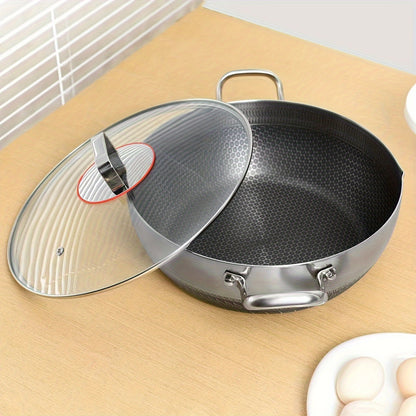 Frying pan, cooking pot, Soup Pot, hot pot, Fry Pan Tri- Ply Stainless Steel Multi-purpose pot with Lid
