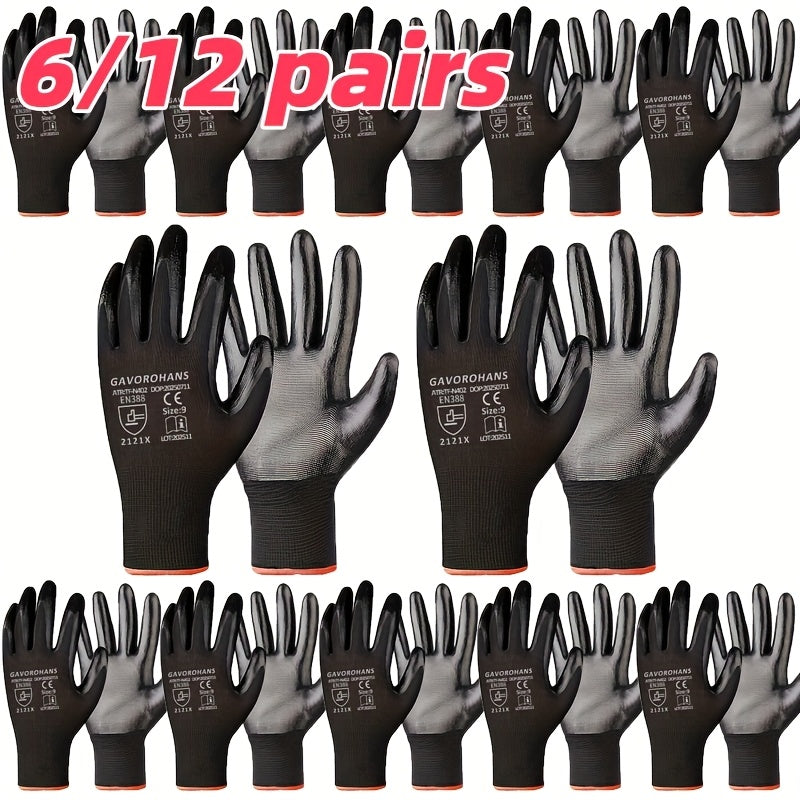 6/12 Pairs of Gardening Gloves, Work Gloves, Men's Work Gloves, Gardening Garbage Cleaning Gloves, Women's Gardening Gloves, Gardening Tools, Gardening Work Gloves