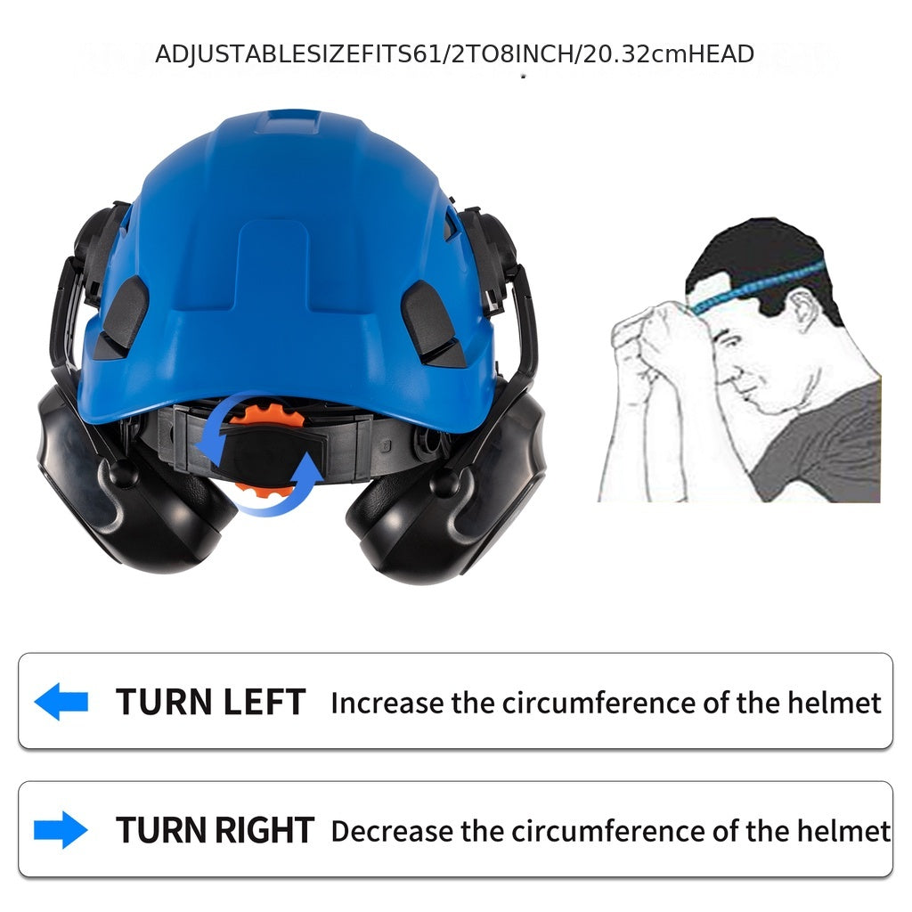 1 protetor auricular de 30 decibéis com redução de ruído, capacete de segurança para construção estilo americano