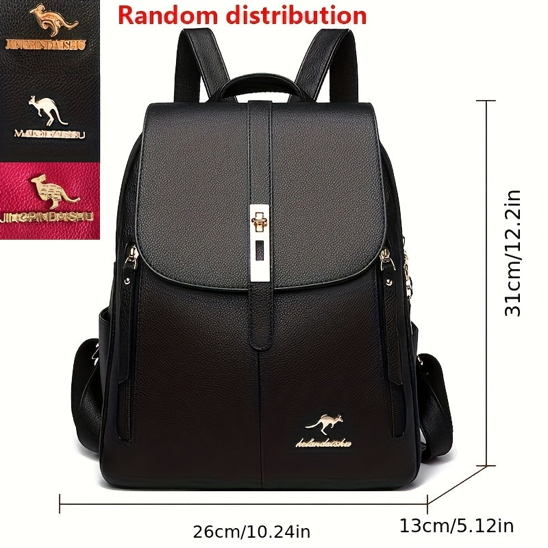 Logo Randomly Distributed New Style Versatile Women's Casual Large Capacity Simple Travel Short Distance Business Backpack Multifunctional Daily Commuting Shoulder Bag