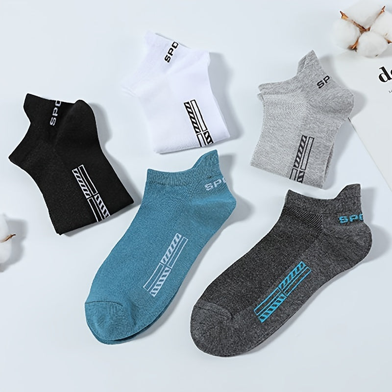 10 Pairs of Unisex No-Show Socks, Combed Cotton Breathable Mesh Casual Athletic Crew, Socks for Work, High Quality Socks for Men, Plus Size Mens Socks, Grippe Socks, Working Socks for Men, Casual Attire, Work Socks, Minimalis