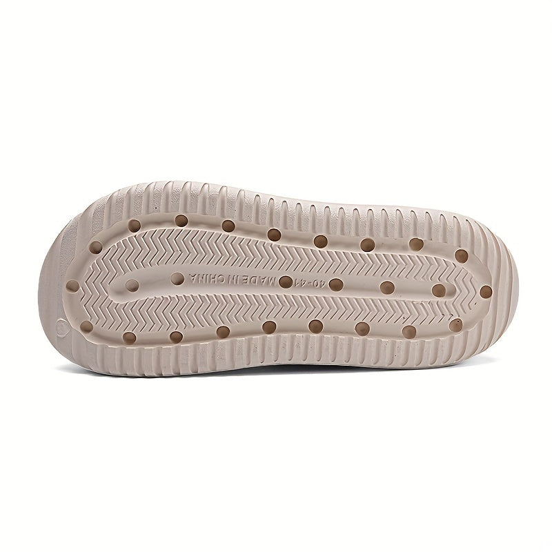 Men's Trendy Thick-Sole EVA Clogs with Alphabet Design - Slip-On, Breathable Garden Shoes with Secure Yellow Strap & "SMN WALKING PROS" Insole Print for Outdoor Comfort, Chunky Shoes