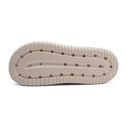 Men's Trendy Thick-Sole EVA Clogs with Alphabet Design - Slip-On, Breathable Garden Shoes with Secure Yellow Strap & "SMN WALKING PROS" Insole Print for Outdoor Comfort, Chunky Shoes