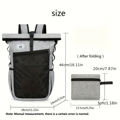 1pc Portable Multi-functional Sports Backpack, Foldable Lightweight Storage Bag for Men Women Outdoor Camping Hiking Travel Riding