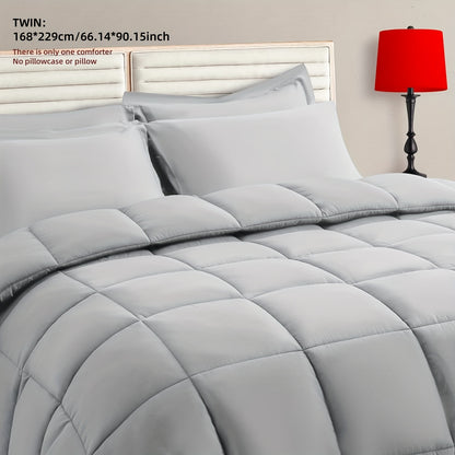 Cozy French-Style Plaid Quilted Comforter - Soft, Warm & Machine Washable for All Seasons