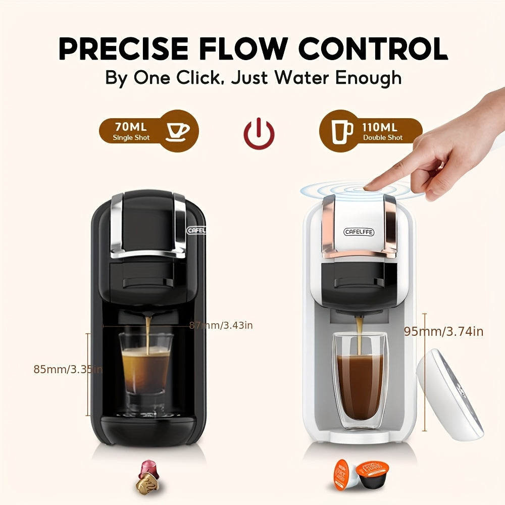 CAFELFFE Multifunctional Capsule Coffee Machine | Italian Espresso Machine | Hot and Cold Use | Quick Heating | Compatible with NES Capsules, DG Capsules, ESEpod | Automatic Coffee Maker for Home and Office | Great Gift for D