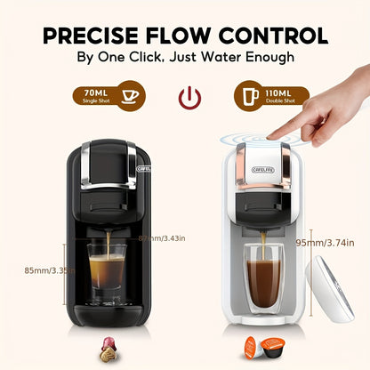 CAFELFFE Multifunctional Capsule Coffee Machine | Italian Espresso Machine | Hot and Cold Use | Quick Heating | Compatible with NES Capsules, DG Capsules, ESEpod | Automatic Coffee Maker for Home and Office | Great Gift for D
