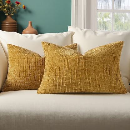 2pcs, Chenille Throw Pillow Covers Set of 2 Thick Textured Slubby Couch Pillow Covers Farmhouse Accent Modern Neutral Decorative Pillow Cases for Bed Sofa, Living Room, Machine Washable