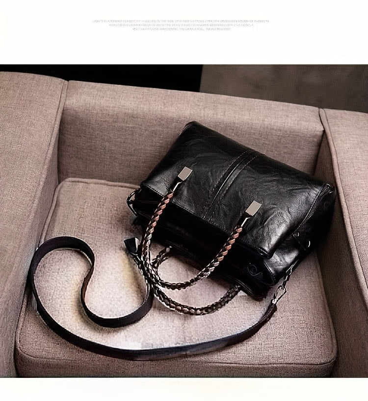 Big Bag 2025 Four Seasons Versatile Handbag Fashion Office Bag Texture Soft Boston Single Shoulder Crossover Large Capacity Women's Bag