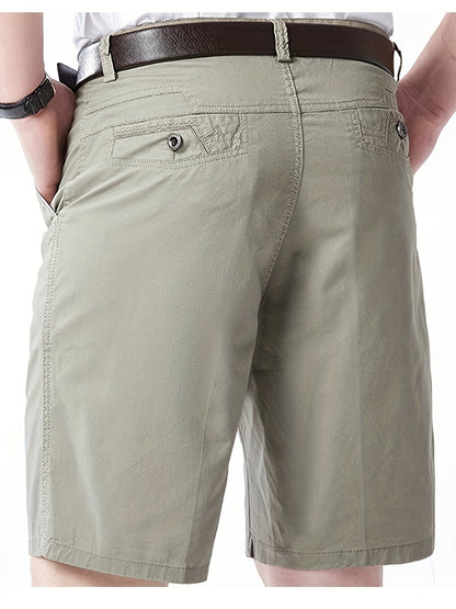 Men'S Cargo Shorts - Olive Green Non-Stretch Work Pants with Multiple Utility Pockets, Straight-Leg Mid-Thigh Length for Everyday & Professional Use - Durable Casual Outdoor Pants for Construction, Hiking, Travel - Non-Stretc