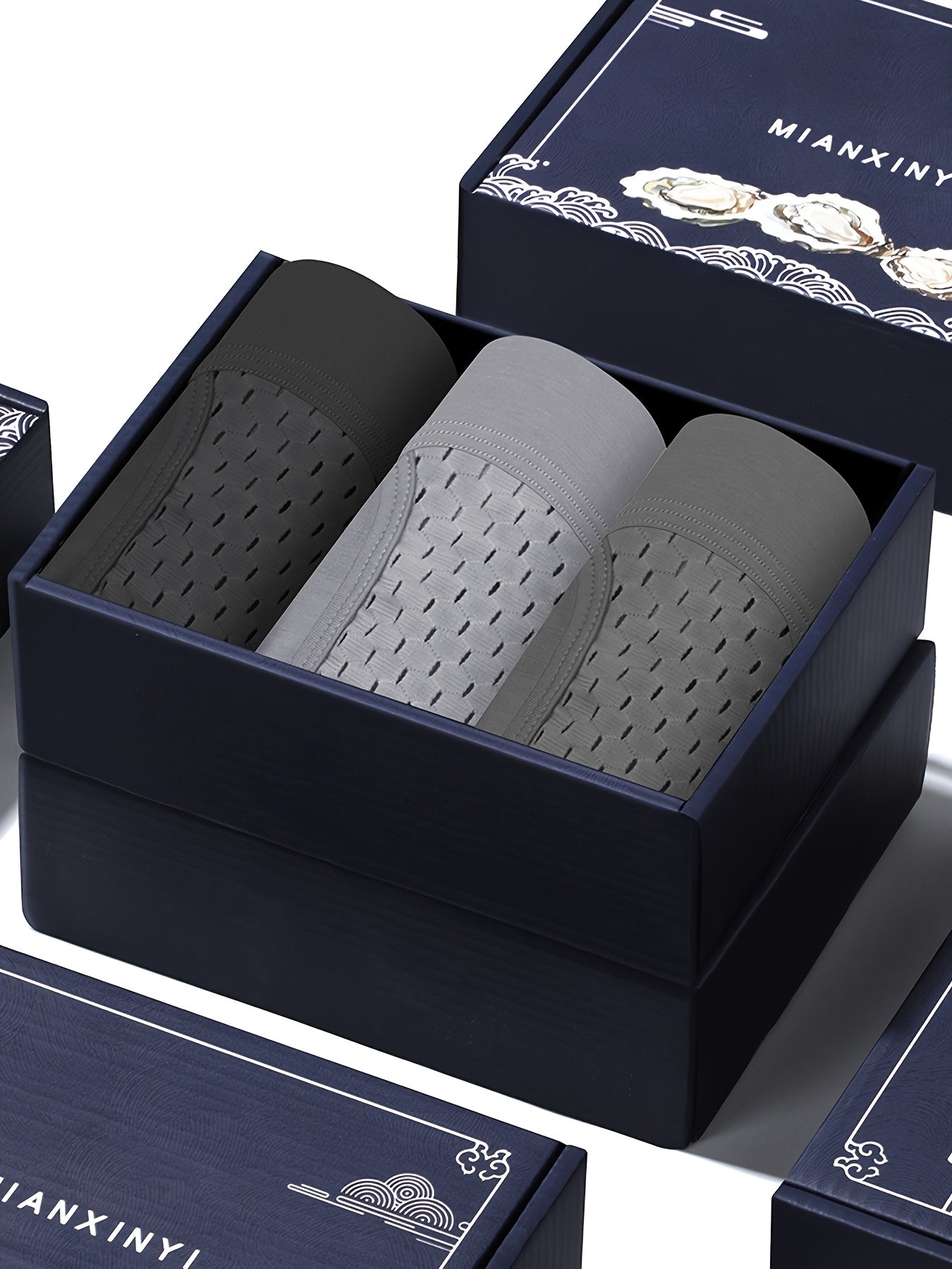 3pcs GDECC Men's Solid Color Modal Boxer Briefs - Mid-Stretch Breathable Mesh, Side-Opening Gusset, Light Beige-Friendly Soft Flat-Cut Underwear for Daily &amp; Casual Wear