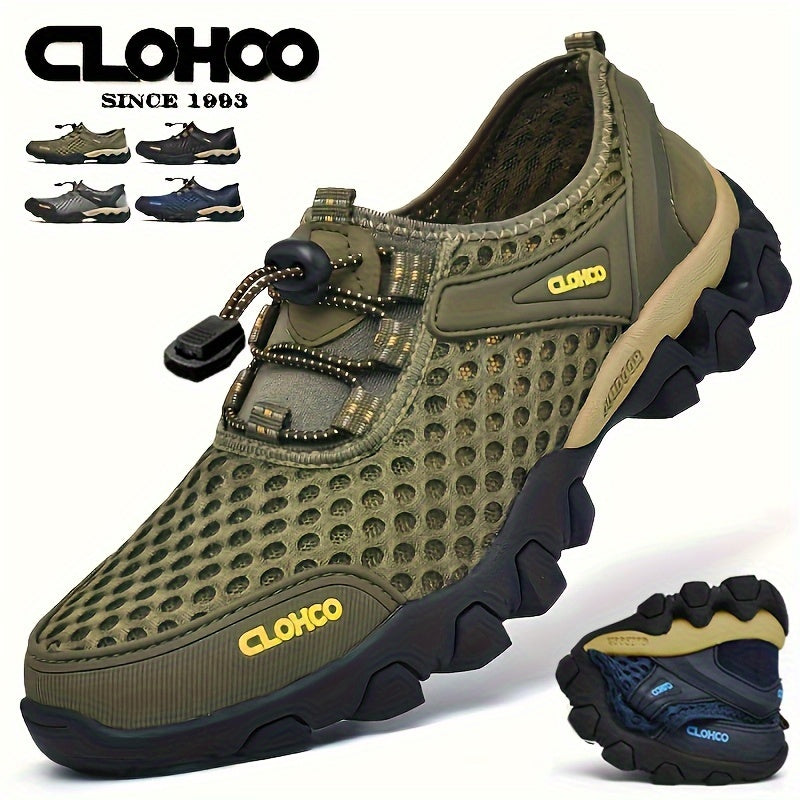 CLOHOO Men's Trendy Comfortable Mesh Sandals, Breathable Wear-resistant Non-slip Sport Shoes For Outdoor Walking Running Hiking, Spring Summer Autumn
