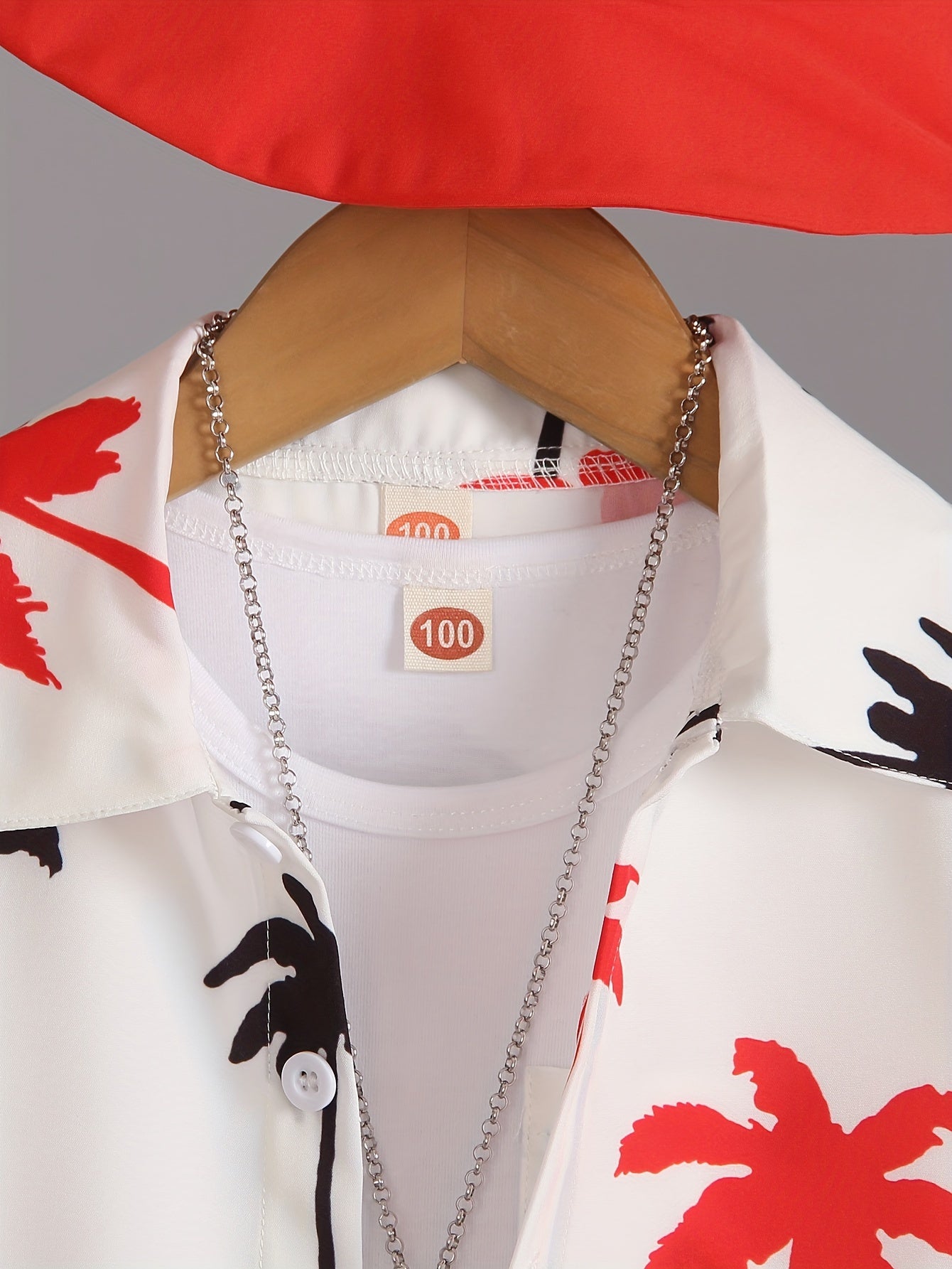 Boys' Summer Fashion Street Shirt Three-piece Set Only Selling Hats, Shirts and Shorts, Perfect for Outdoor