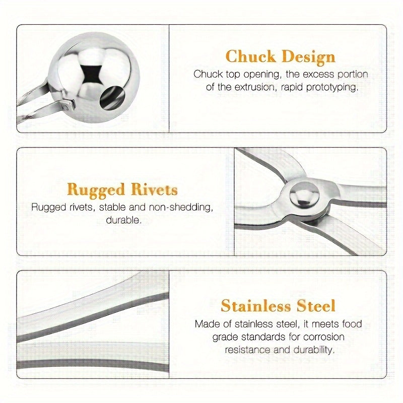 1pc Stainless Steel Meat Ballers With Anti-Slip Handles, None-Stick Meat Baller Tongs, Meatball Scoop, Ball Makers Mold, Cake Pops Meatball Maker, Ice Tongs, Dough Scoops For Kitchen Tools, Kitchen Supplies