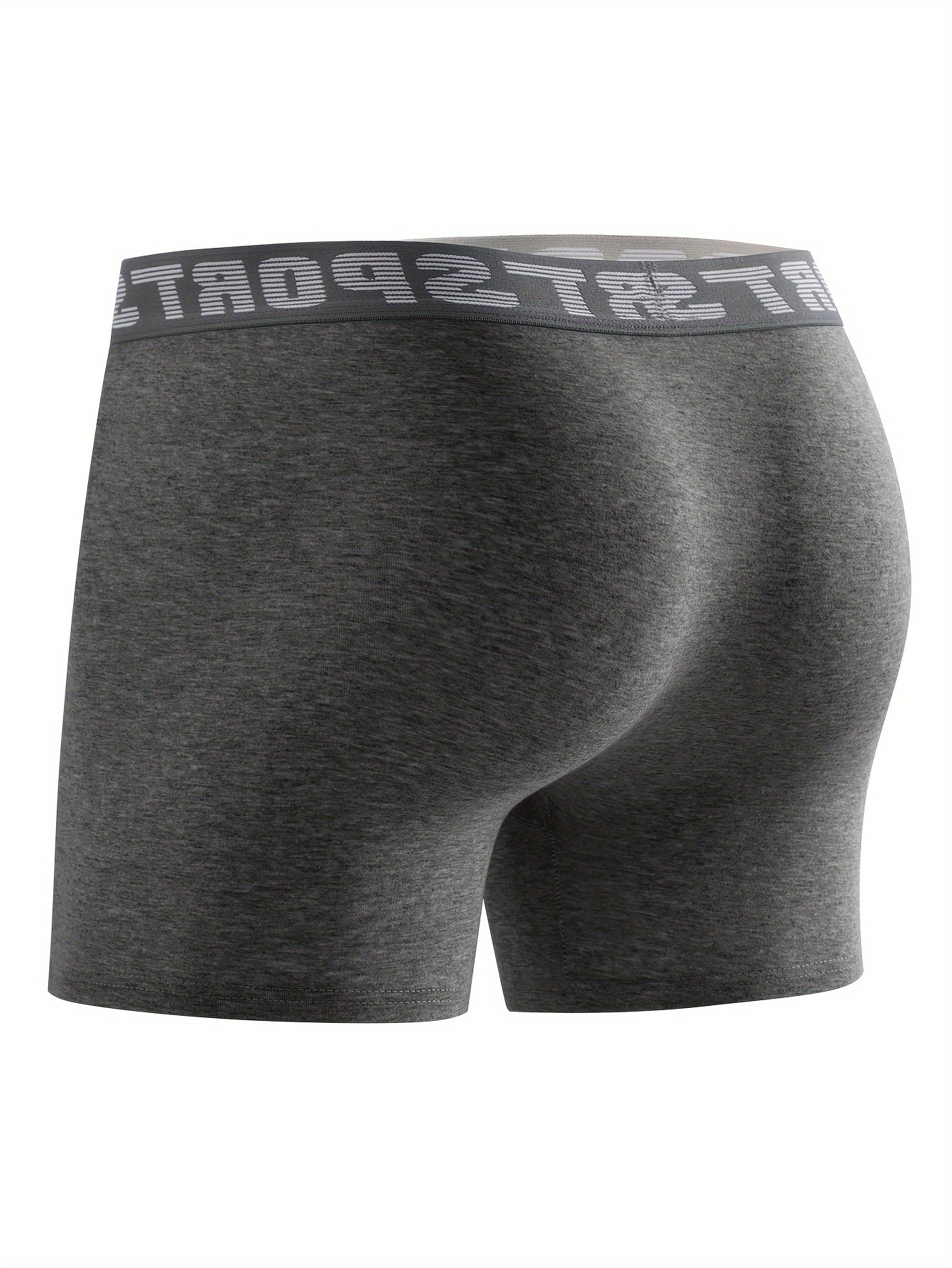 Stylish High Quality Series - 10 Pcs Men's Geometric Letter Deer Print Stretchy Long Boxer Briefs - Comfy & Quick- Drying & Breathable Underwear Set