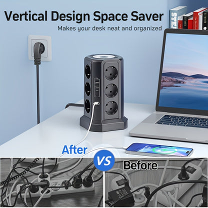 Múltiplas tomadas 12-Outlet 4000W com USB-C 20W