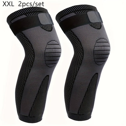 Two pairs of compression leg sleeves with elastic bands, suitable for both men and women, knee protectors, pressure sleeves for indoor and outdoor fitness, warm and breathable, perfect gift for family and friends, suitable fo