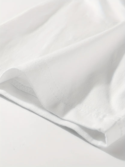 T-shirt infantil de cor sólida, blusa casual de manga curta, t-shirt infantil para o verão.