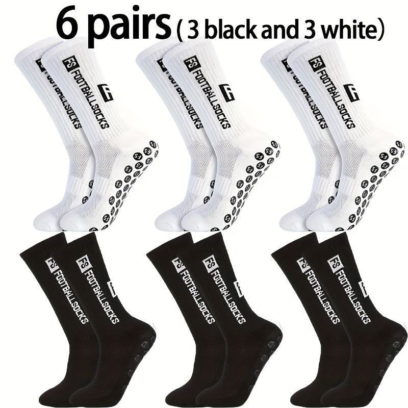 2/6/10/20 Pairs Men'S Thickened Moisture-Wicking Breathable Soccer &amp; Basketball Training Socks - Non-Slip Grip, Cushioned Arch &amp; Heel Support, Sweat-Resistant, Soft Elastic Athletic Socks For Outdoor Sports, Gym, Football Mat