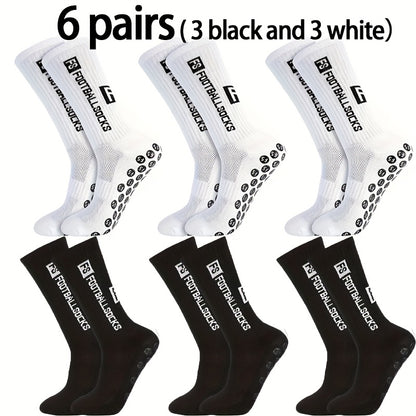 2/6/10/20 Pairs Men'S Thickened Moisture-Wicking Breathable Soccer &amp; Basketball Training Socks - Non-Slip Grip, Cushioned Arch &amp; Heel Support, Sweat-Resistant, Soft Elastic Athletic Socks For Outdoor Sports, Gym, Football Mat