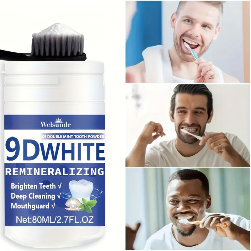 9D White Remineralizing Hydroxyapatite Tooth Powder, Tooth Whitening Powder, Deep Cleaning, Fresh Breath, Ideal for Oral Health & Hygiene Gift for Women Men, Breath Freshener, Toothpaste, Tooth Cleaning Powder for Daily Life