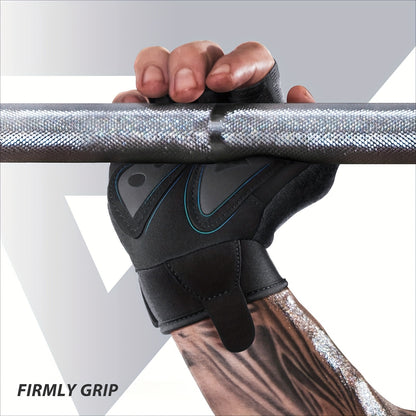 1 Pair of Versatile Fitness Gloves - Black, Polyester Blend, Knit Fabric, Adjustable Buckle Closure, Extra Grip for Weightlifting, Training, Suspension, Pull-ups - Perfect for Indoor & Outdoor Gym Workouts, Gym Gloves|Adjusta