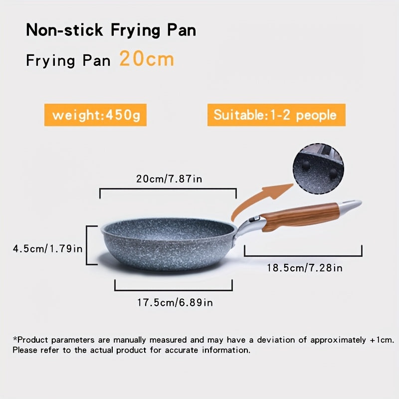 1pc Flat Bottom Frying Pan, Non-Stick Frying Pan, Household Cookware, Suitable for All Stovetops, Easy to Clean, Ideal for Home Kitchen Use