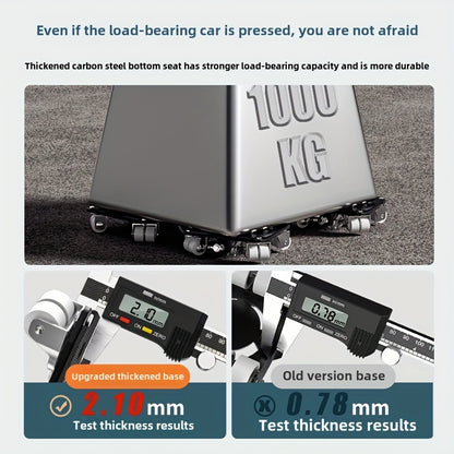 6-Piece Upgraded Furniture Dolly Set, Includes 4 Furniture Movers with 4 Wheels, 1 Pry Bar, 1 Pair of Gloves, Carbon Steel Panel Heavy-Duty Dolly, Furniture Lifter with 4 Universal 360° Swivel Rubber Wheels, Max Load 999.72