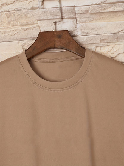 4 Pcs Of Men's Simple Style Casual Solid Color Tees, Comfy Short Sleeve Crew Neck T-shirt Home Pajamas Top Men's Summer Outdoor Clothing