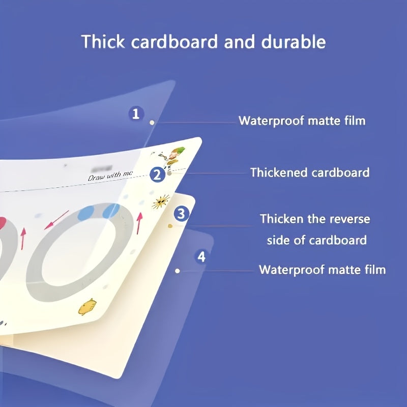 32-Page Reusable Magic Practice Notebook Set | Holistic Brain Development, Pen Control Training and Drawing Education Workbook | Learn Writing Skills, Paper Material, Educational Workbook | Color Pages | Durable Binding