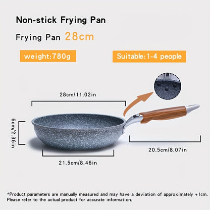 1pc Flat Bottom Frying Pan, Non-Stick Frying Pan, Household Cookware, Suitable for All Stovetops, Easy to Clean, Ideal for Home Kitchen Use