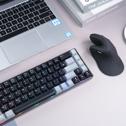 DAREU Magic Hand Design Multi-level Adjustment Ergonomic Vertical Wireless Mouse, 2.4G Portable Office Super Cost-effective Right-hand Mouse Easy to Work and Study High-performance Windows/Mac/Laptop Laptop Mac/Laptop/Mac Bir