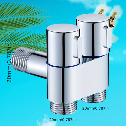 Stainless Steel Heavy-Duty Wall-Mounted Shower System with Adjustable Vertical Spray Gun - Dual-Outlet Angle Valve (G1/2 Male Thread) for Bathroom,, Car Wash - ABS Hose Compatible, Polished Chrome & Valve Core