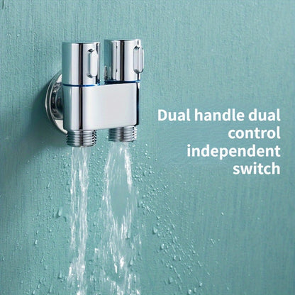 Versatile Wall-Mounted Spray Gun Set with Dual Stainless Steel Valves - Ideal for Bathroom, Pet Showers & More, Chrome Finish, Easy Installation, Fits G1/2 Hoses, Floor Cleaning Tool|Sleek Bathroom Fixture|Durable Alloy Const