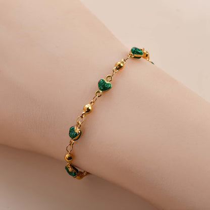 1pc 304 Stainless Steel Golden-Tone Interlocking Link Bracelet - Double-Sided Shiny Heavy Duty Chain, Durable Everyday for Wedding, Anniversary, Gift - Polishable & Tarnish-Resistant (Compatible with Male & Female Style)