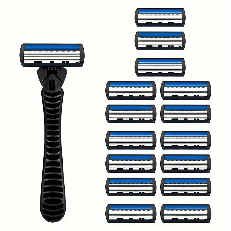 Men's Manual Razor, 6-layer Blades Razor, Non Slip Handle, Classic Men's Shaving Tools For Daily Use