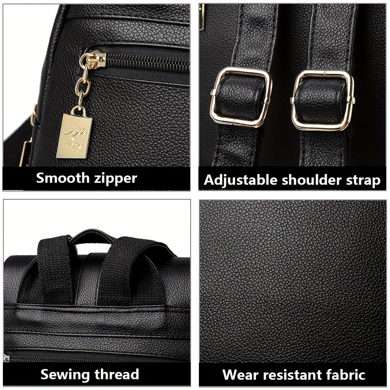 Logo Randomly Distributed New Style Versatile Women's Casual Large Capacity Simple Travel Short Distance Business Backpack Multifunctional Daily Commuting Shoulder Bag