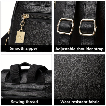 Logo Randomly Distributed New Style Versatile Women's Casual Large Capacity Simple Travel Short Distance Business Backpack Multifunctional Daily Commuting Shoulder Bag