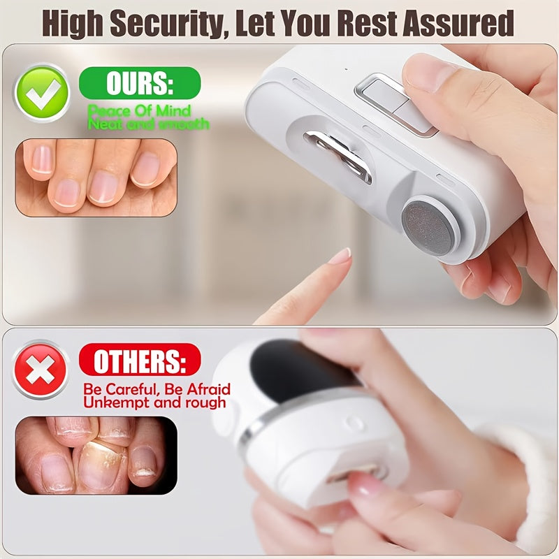 2in 1 Electric Automatic Nail Clipper Polishing Fingernail Trimmer Manicure